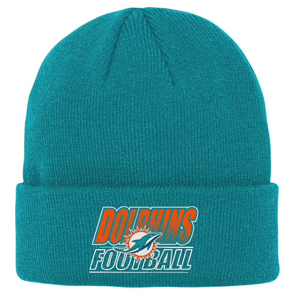 Miami Dolphins Outerstuff Youth Team Gradient Cuffed Knit Hat Aqua | NFL