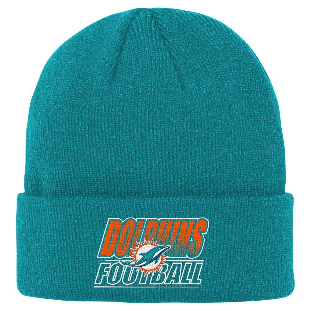 Miami Dolphins Outerstuff Youth Team Gradient Cuffed Knit Hat Aqua | NFL