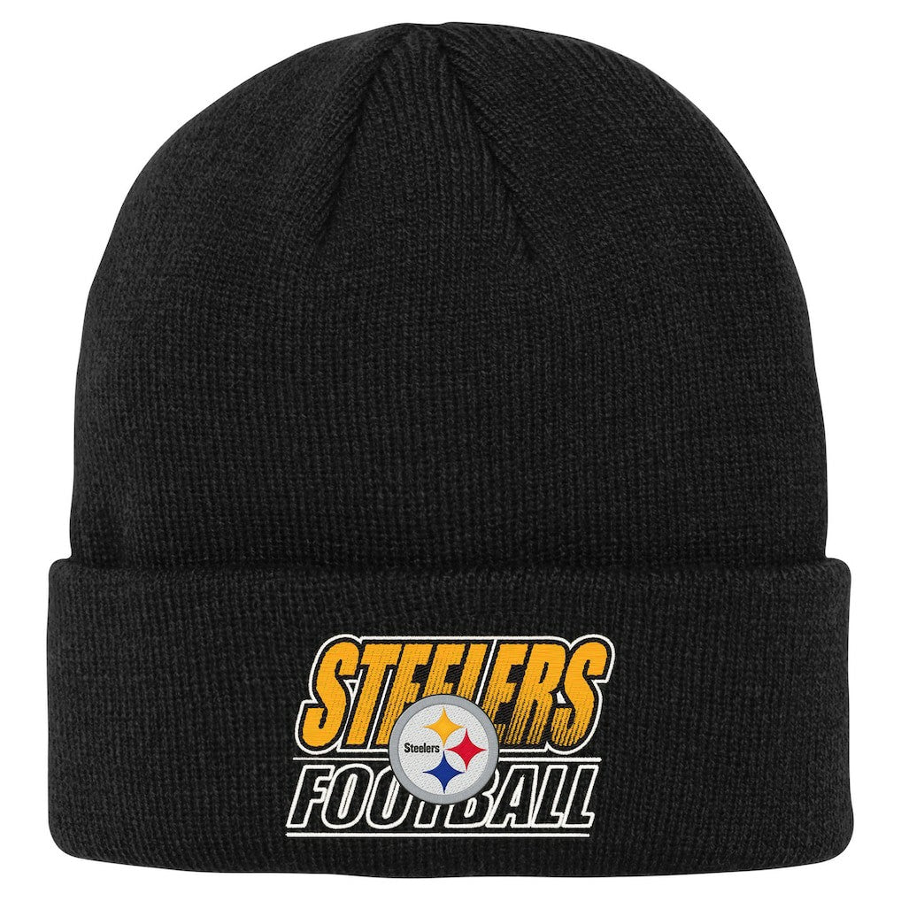 Pittsburgh Steelers Outerstuff Youth Team Gradient Cuffed Knit Hat Black | NFL