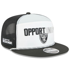 Las Vegas Raiders New Era 2025 Inspire Change Split Panel 9FIFTY Snapback Hat White/Black | NFL