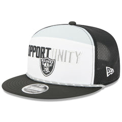 Las Vegas Raiders New Era 2025 Inspire Change Split Panel 9FIFTY Snapback Hat White/Black | NFL