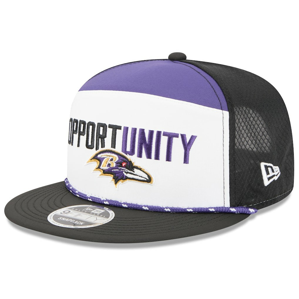 Baltimore Ravens New Era 2025 Inspire Change Split Panel 9FIFTY Snapback Hat White/Black | NFL