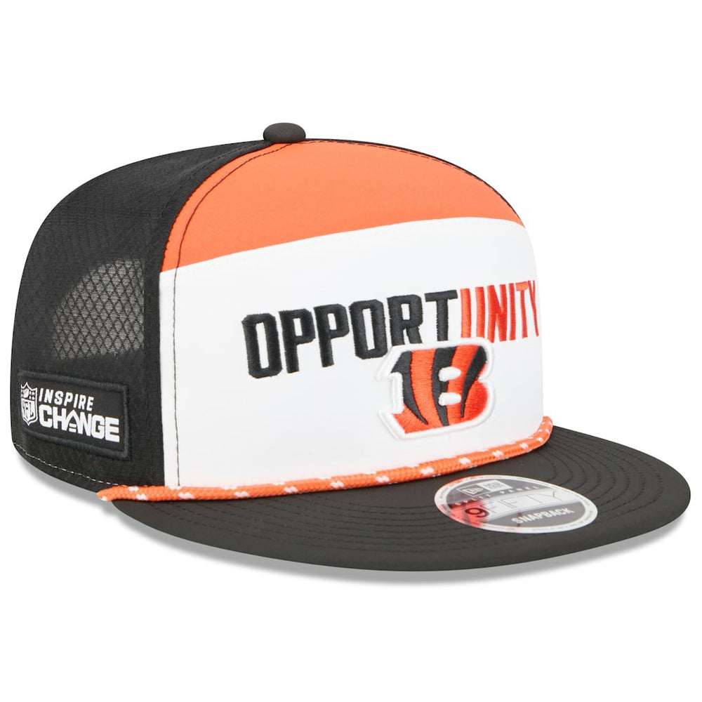 Cincinnati Bengals New Era 2025 Inspire Change Split Panel 9FIFTY Snapback Hat White/Black | NFL