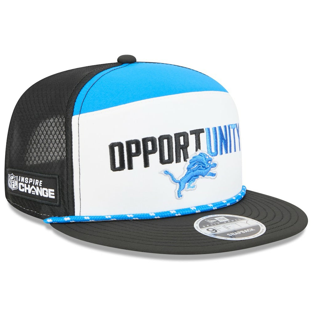 Detroit Lions New Era 2025 Inspire Change Split Panel 9FIFTY Snapback Hat White/Black | NFL
