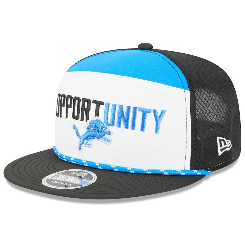 Detroit Lions New Era 2025 Inspire Change Split Panel 9FIFTY Snapback Hat White/Black | NFL