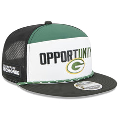 Green Bay Packers New Era 2025 Inspire Change Split Panel 9FIFTY Snapback Hat White/Black | NFL