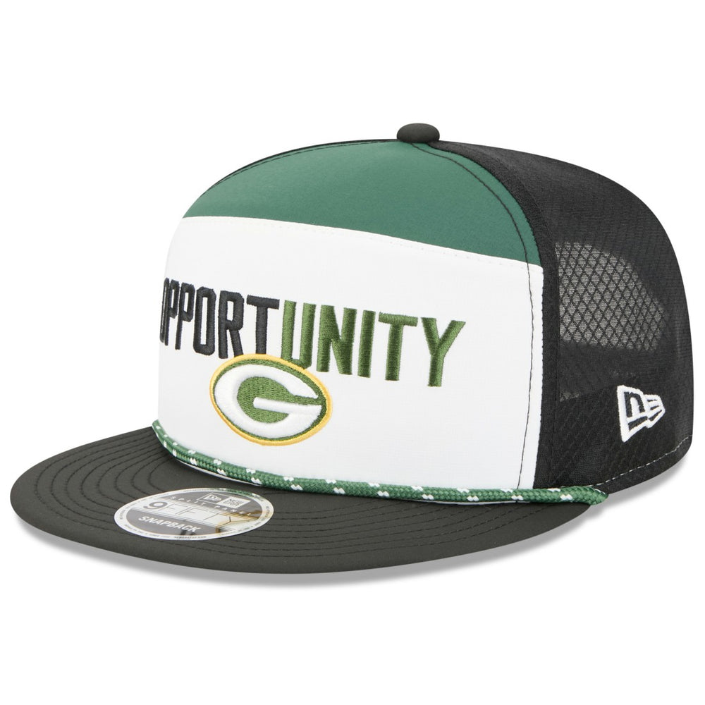 Green Bay Packers New Era 2025 Inspire Change Split Panel 9FIFTY Snapback Hat White/Black | NFL