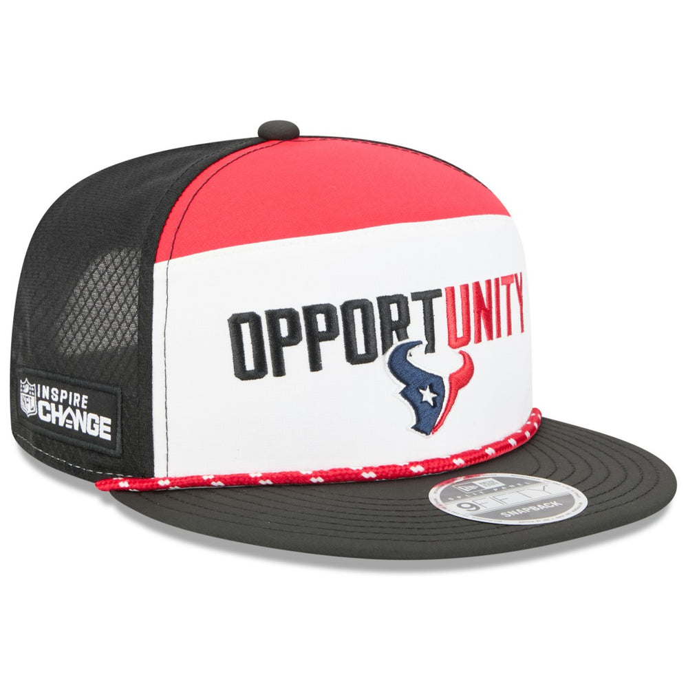 Houston Texans New Era 2025 Inspire Change Split Panel 9FIFTY Snapback Hat White/Black | NFL