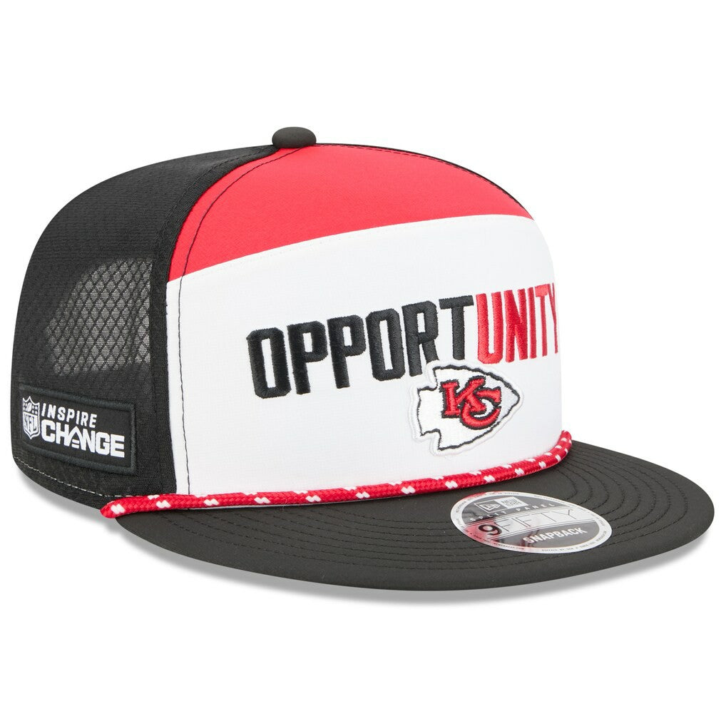 Kansas City Chiefs New Era 2025 Inspire Change Split Panel 9FIFTY Snapback Hat White/Black | NFL