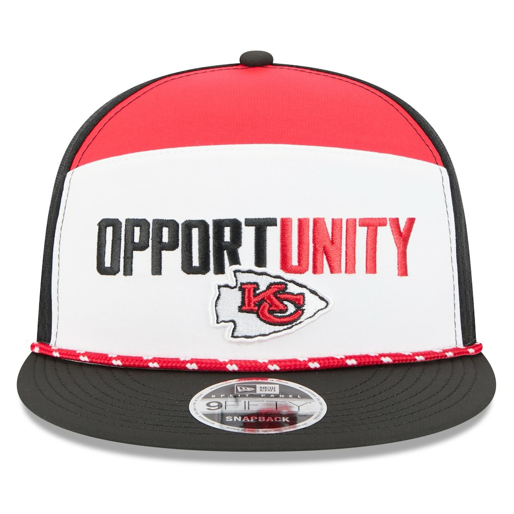 Kansas City Chiefs New Era 2025 Inspire Change Split Panel 9FIFTY Snapback Hat White/Black | NFL