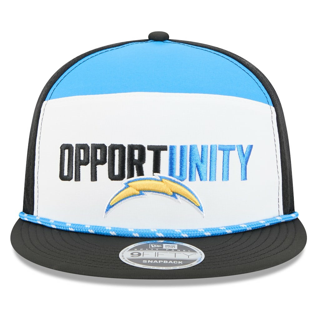Los Angeles Chargers New Era 2025 Inspire Change Split Panel 9FIFTY Snapback Hat White/Black | NFL