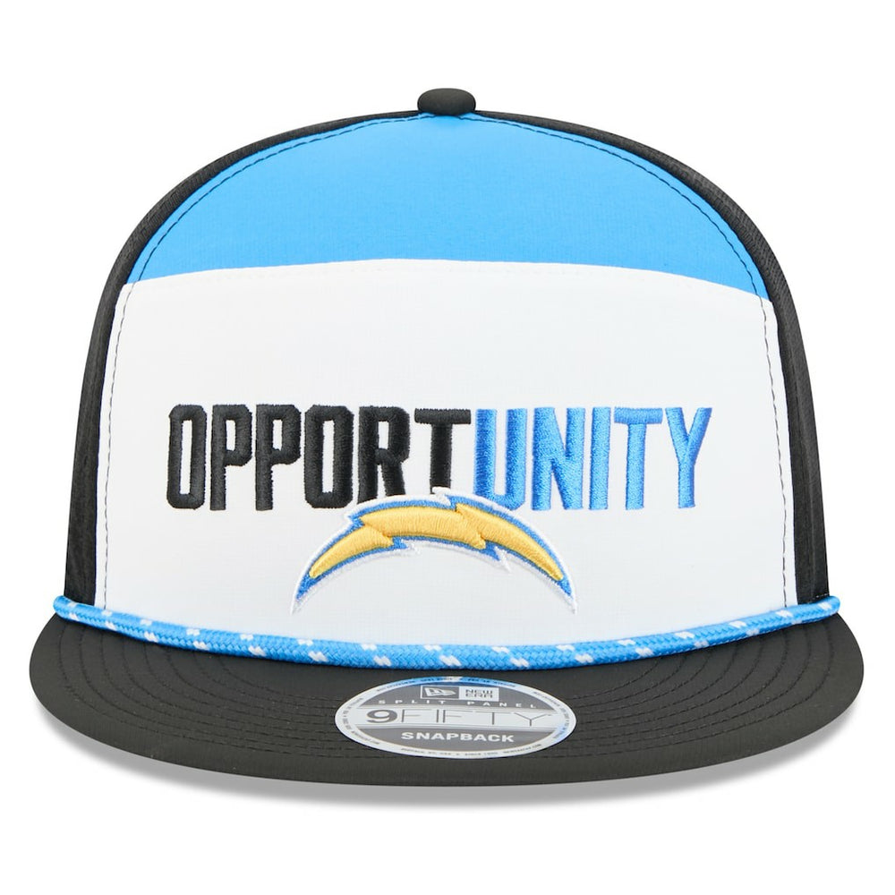 Los Angeles Chargers New Era 2025 Inspire Change Split Panel 9FIFTY Snapback Hat White/Black | NFL