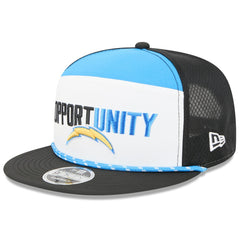 Los Angeles Chargers New Era 2025 Inspire Change Split Panel 9FIFTY Snapback Hat White/Black | NFL