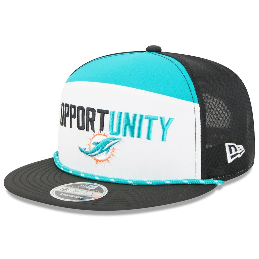 Miami Dolphins New Era 2025 Inspire Change Split Panel 9FIFTY Snapback Hat White/Black | NFL