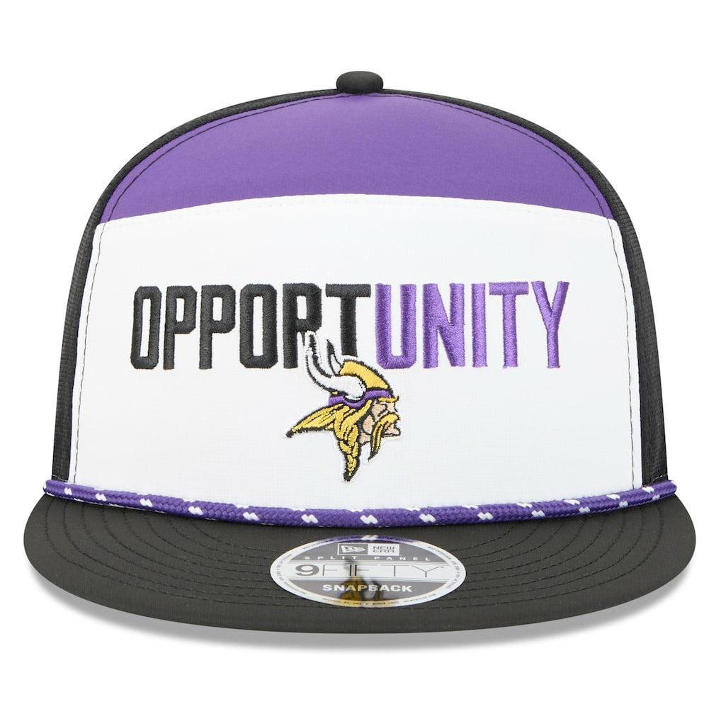 Minnesota Vikings New Era 2025 Inspire Change Split Panel 9FIFTY Snapback Hat White/Black | NFL