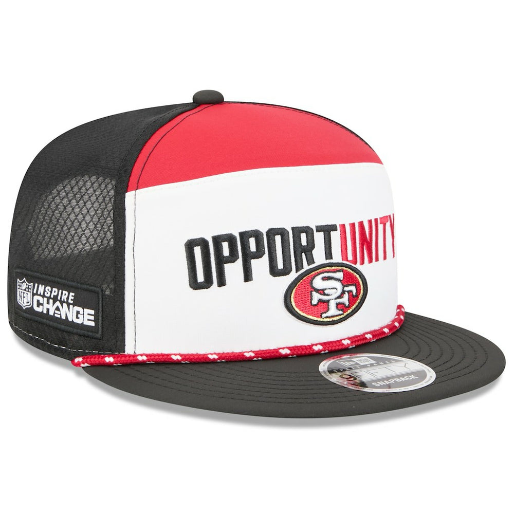 San Francisco 49ers New Era 2025 Inspire Change Split Panel 9FIFTY Snapback Hat White/Black | NFL