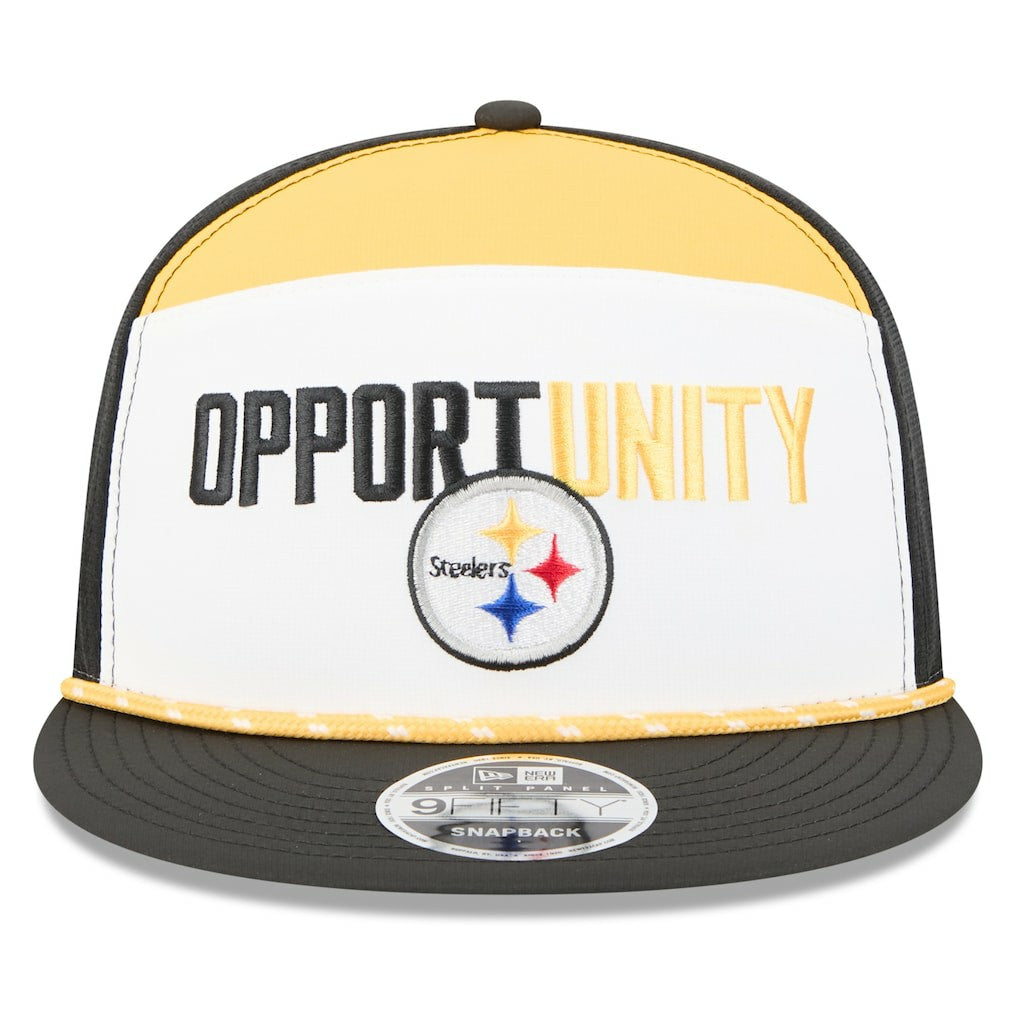 Pittsburgh Steelers New Era 2025 Inspire Change Split Panel 9FIFTY Snapback Hat White/Black | NFL