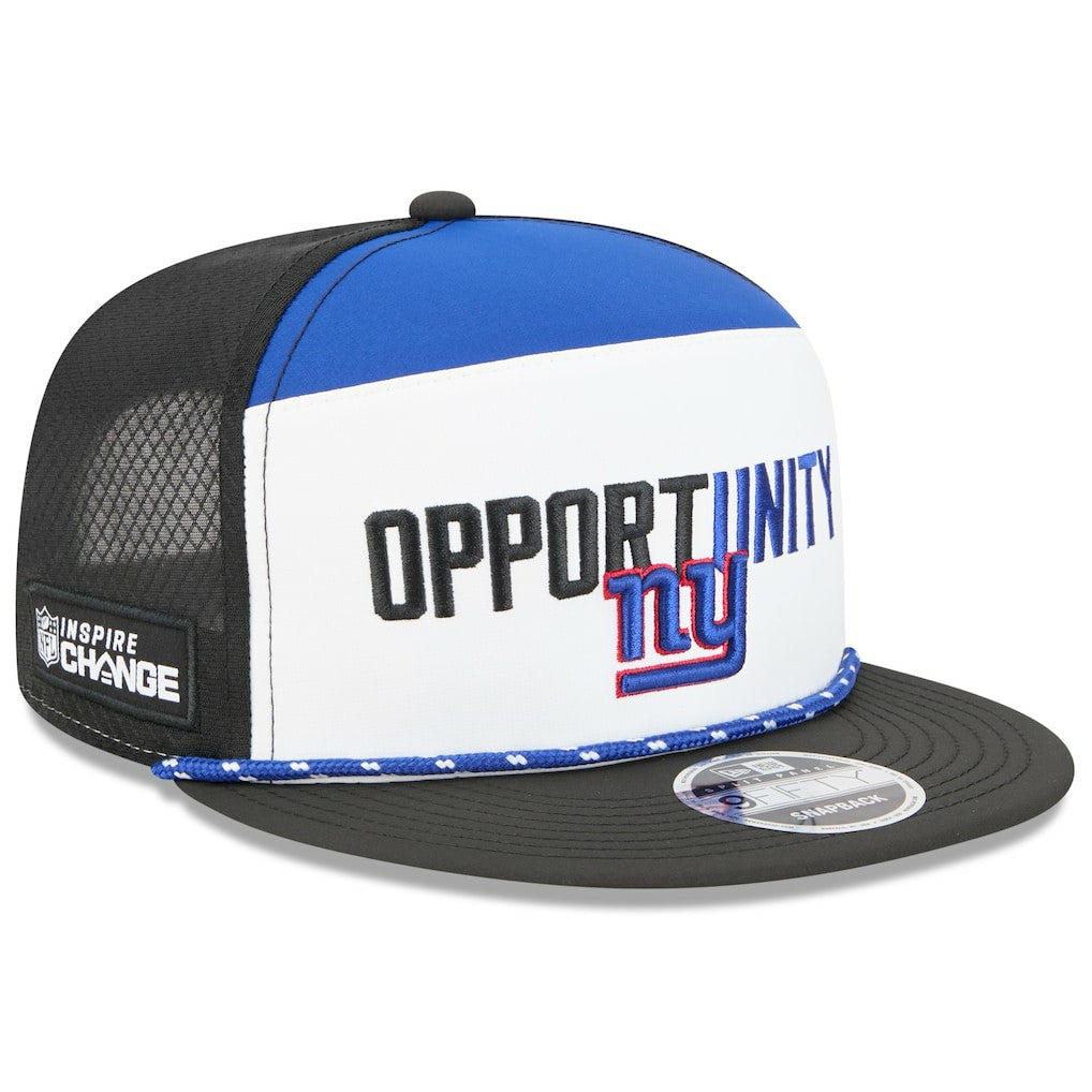 New York Giants New Era 2025 Inspire Change Split Panel 9FIFTY Snapback Hat White/Black | NFL