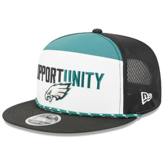 Philadelphia Eagles New Era 2025 Inspire Change Split Panel 9FIFTY Snapback Hat White/Black | NFL