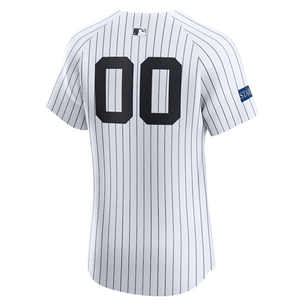 New York Yankees Nike Home Elite Sponsor Patch Custom Jersey - MLB