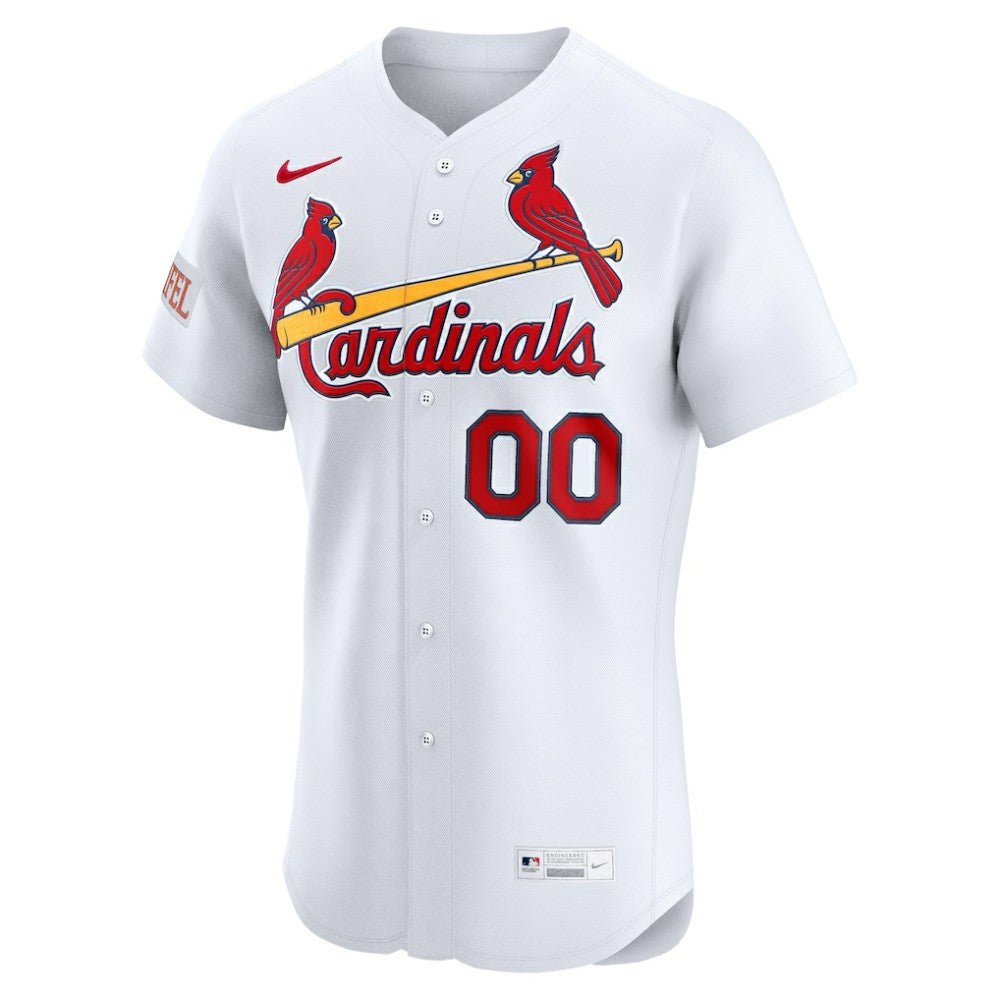 St. Louis Cardinals Nike Home Elite Sponsor Patch Custom Jersey - MLB