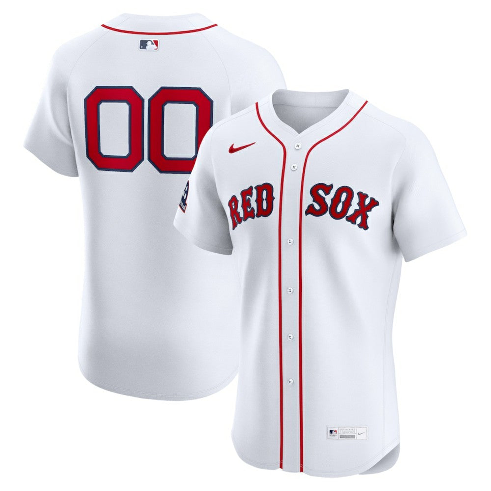 Boston Red Sox Nike Home Elite Sponsor Patch Custom Jersey - MLB
