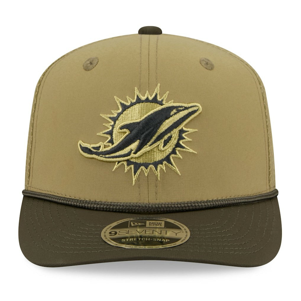 Miami Dolphins New Era 2025 Salute to Service 9SEVENTY Adjustable Hat Green | NFL