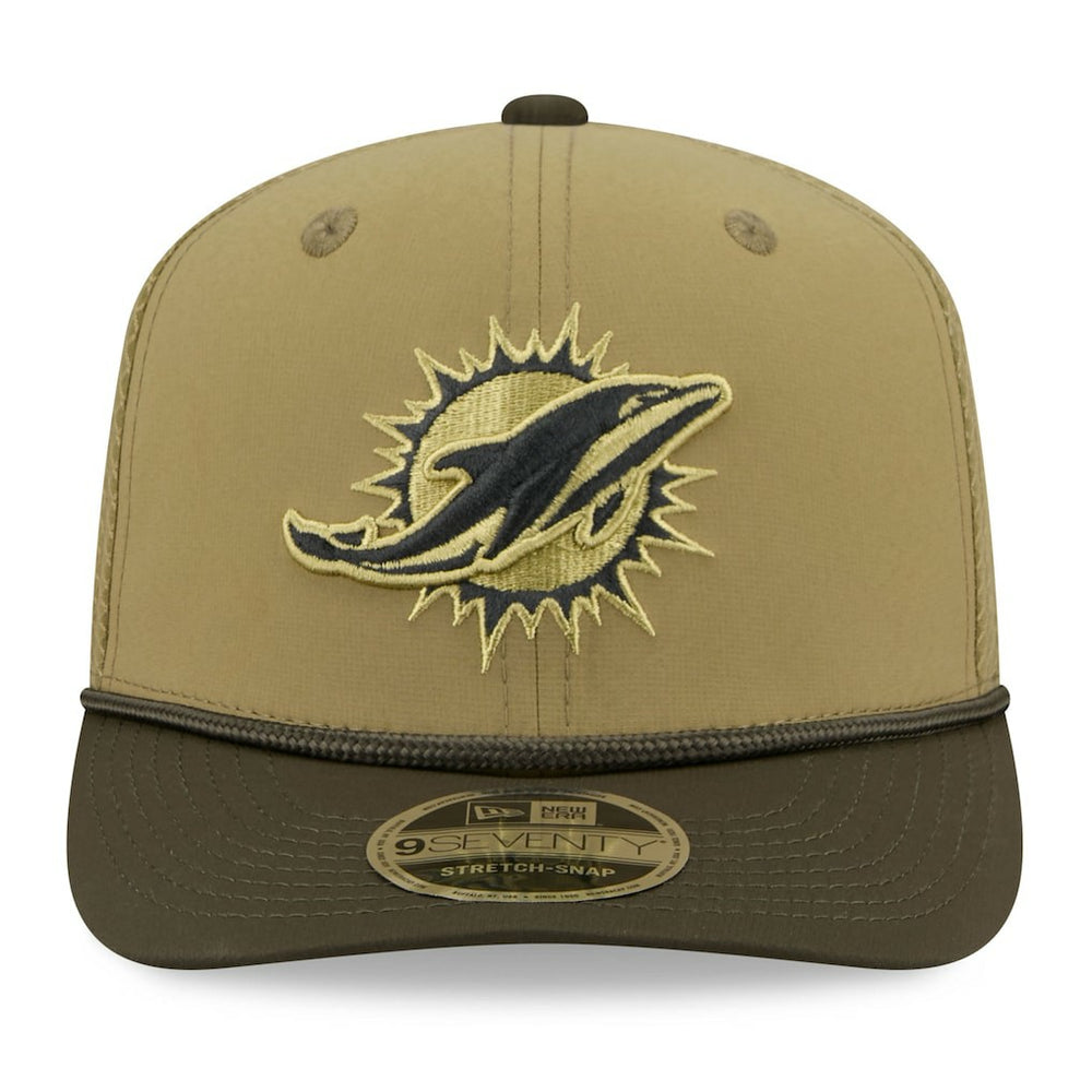 Miami Dolphins New Era 2025 Salute to Service 9SEVENTY Adjustable Hat Green | NFL