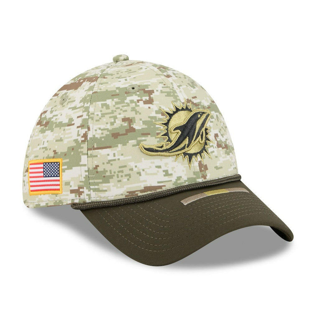 Miami Dolphins New Era 2025 Salute to Service 39THIRTY Flex Hat Camo | NFL