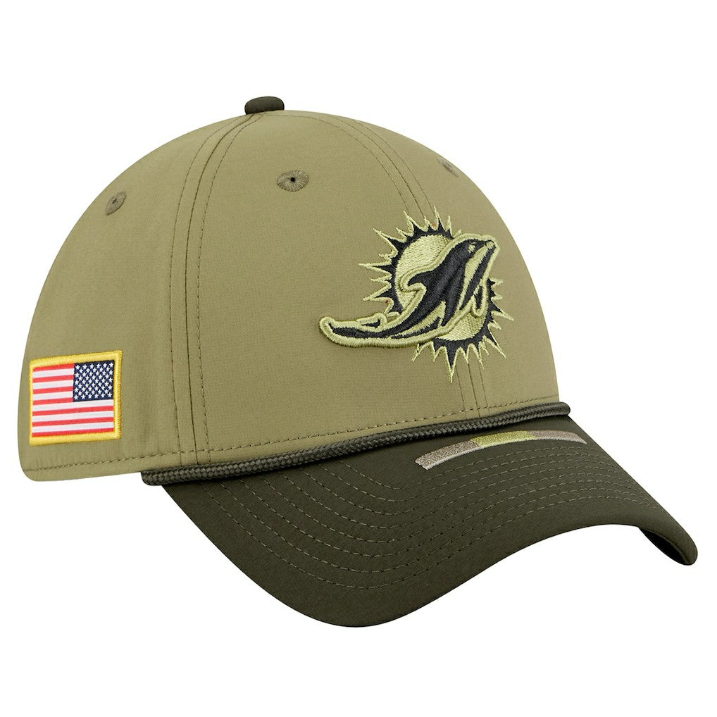 Miami Dolphins New Era 2025 Salute to Service 39THIRTY Flex Hat Green | NFL