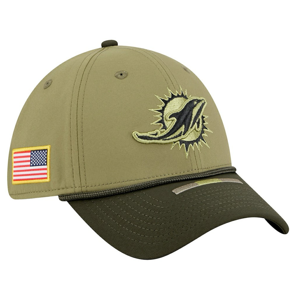 Miami Dolphins New Era 2025 Salute to Service 39THIRTY Flex Hat Green | NFL