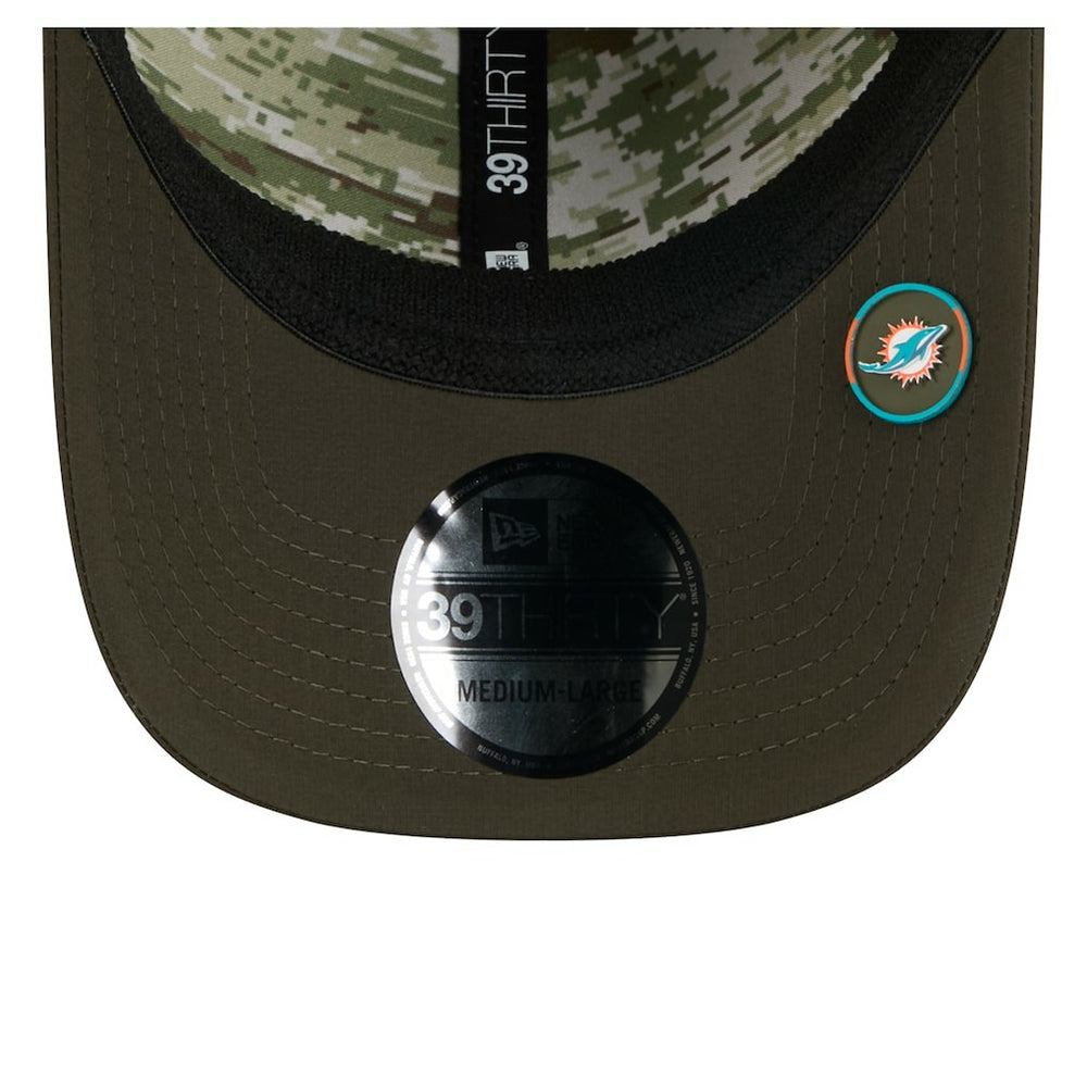 Miami Dolphins New Era 2025 Salute to Service 39THIRTY Flex Hat Green | NFL
