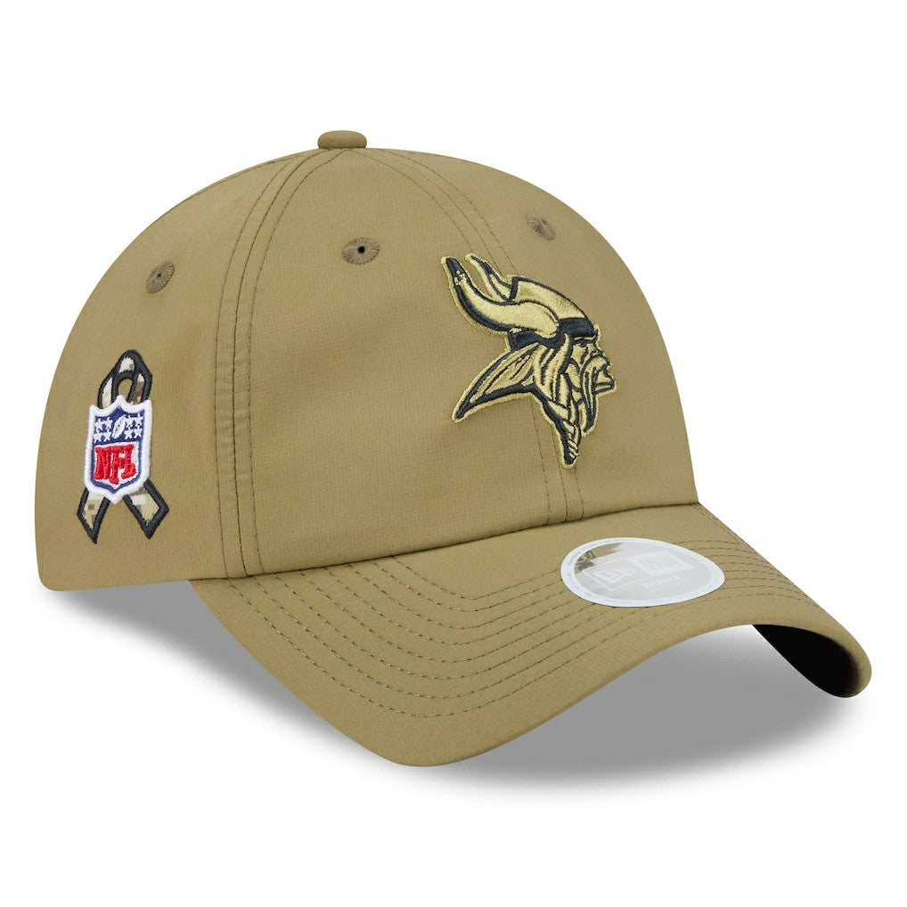 Minnesota Vikings New Era Women's 2025 Salute to Service Pony Tail Adjustable Hat Green | NFL
