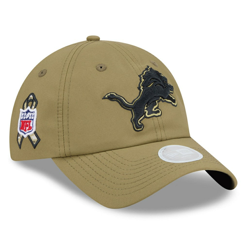 Detroit Lions New Era Women's 2025 Salute to Service Pony Tail Adjustable Hat Green | NFL