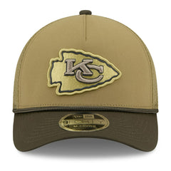 Kansas City Chiefs New Era Youth 2025 Salute to Service 9FORTY A-Frame Adjustable Hat Green/Dark Green | NFL