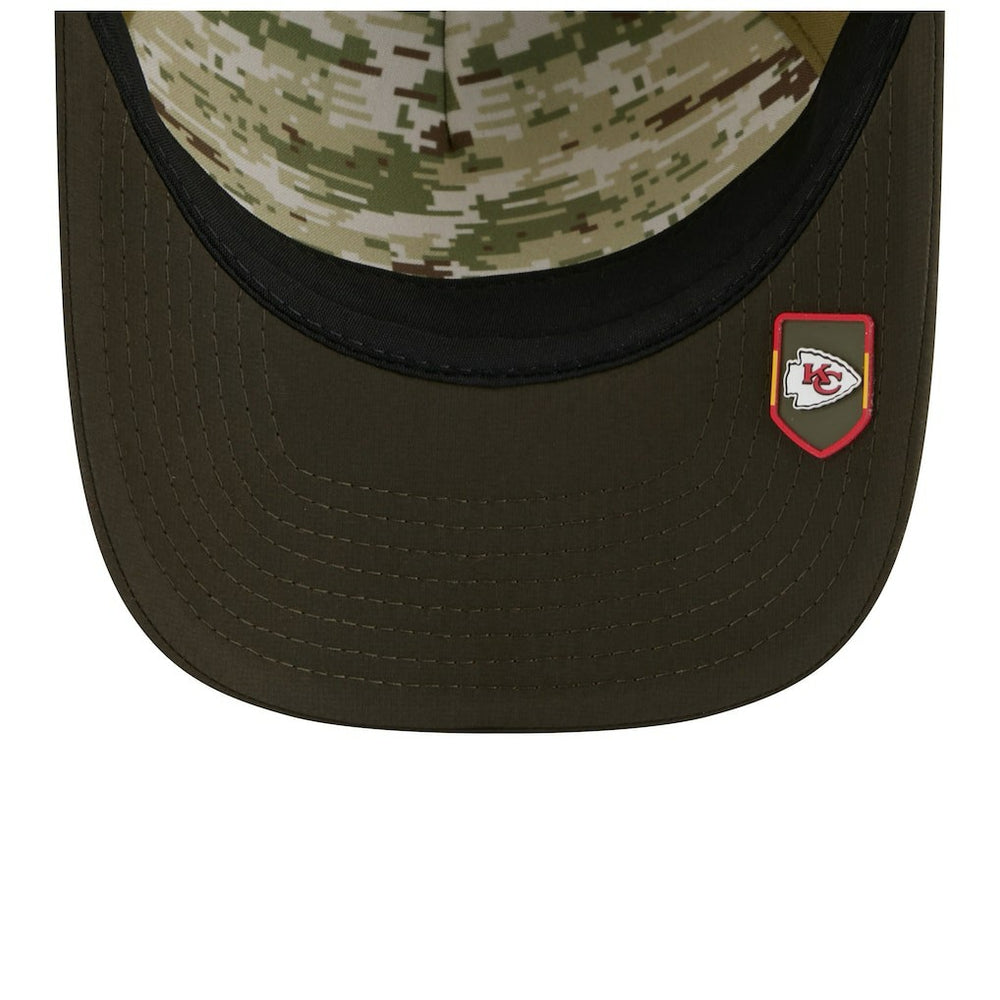 Kansas City Chiefs New Era Youth 2025 Salute to Service 9FORTY A-Frame Adjustable Hat Green/Dark Green | NFL