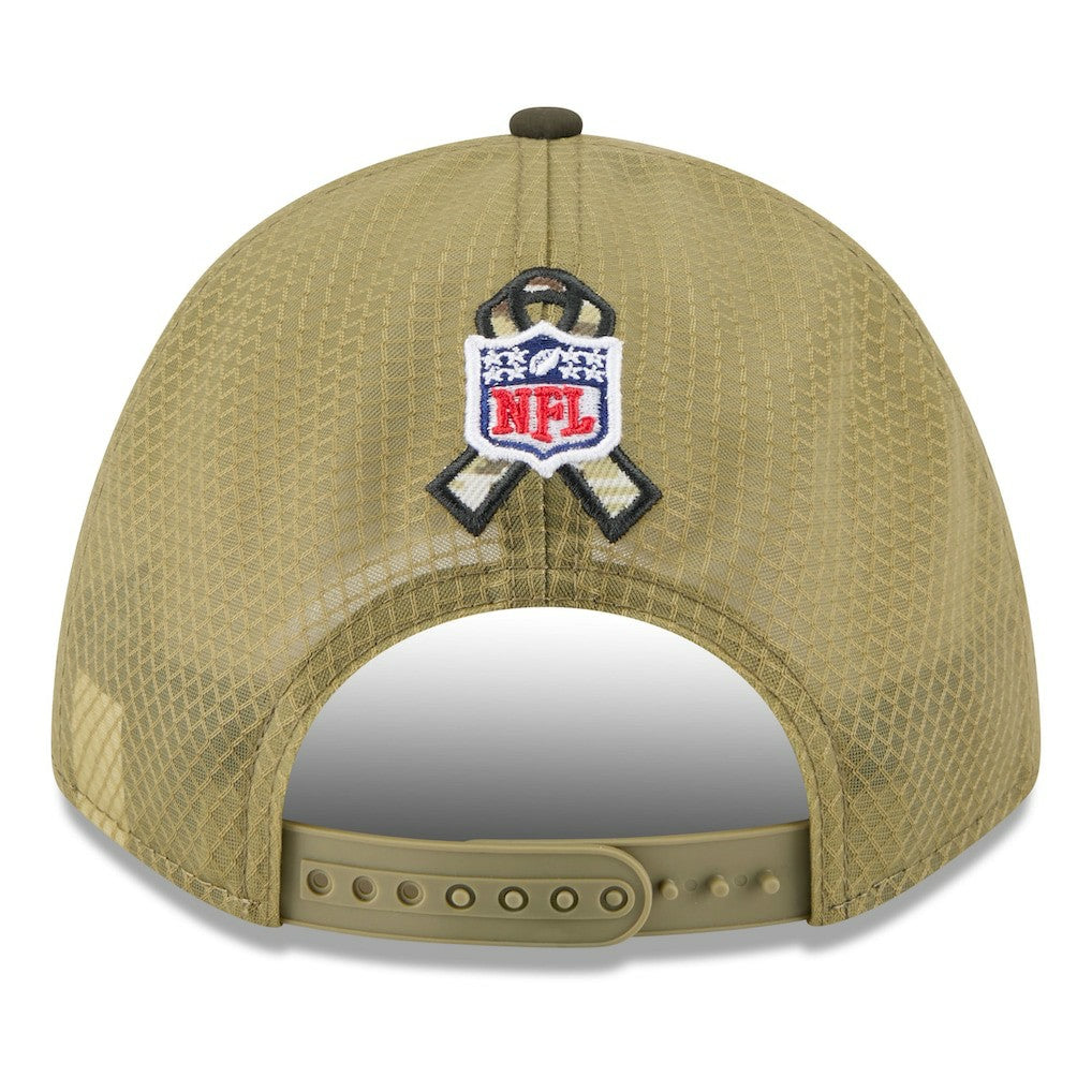 Miami Dolphins New Era Youth 2025 Salute to Service 9FORTY A-Frame Adjustable Hat Green/Dark Green | NFL