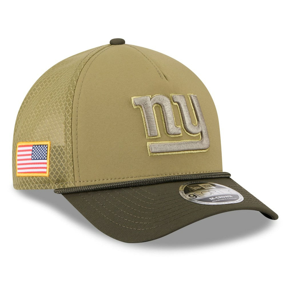 New York Giants New Era Youth 2025 Salute to Service 9FORTY A-Frame Adjustable Hat Green/Dark Green | NFL