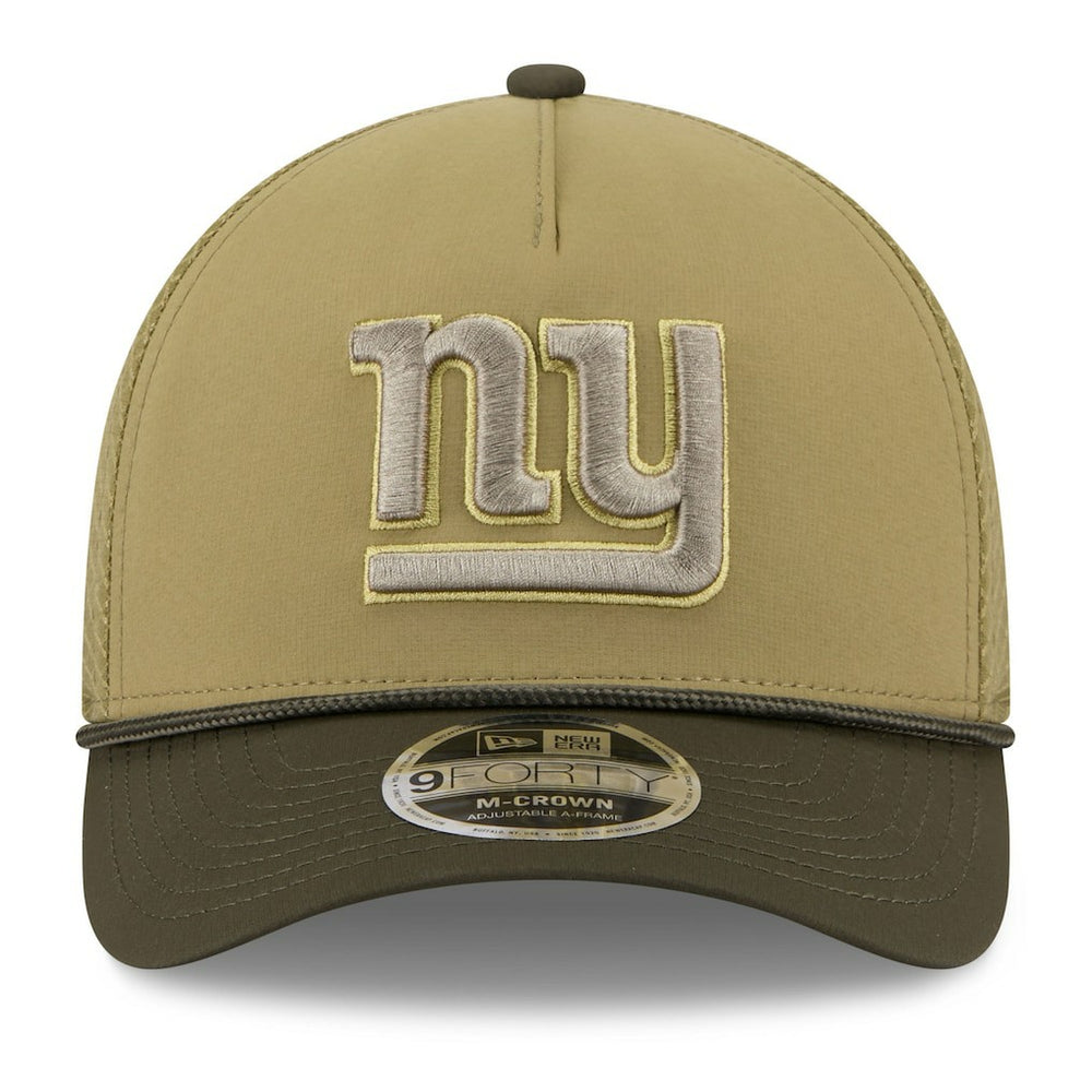New York Giants New Era Youth 2025 Salute to Service 9FORTY A-Frame Adjustable Hat Green/Dark Green | NFL