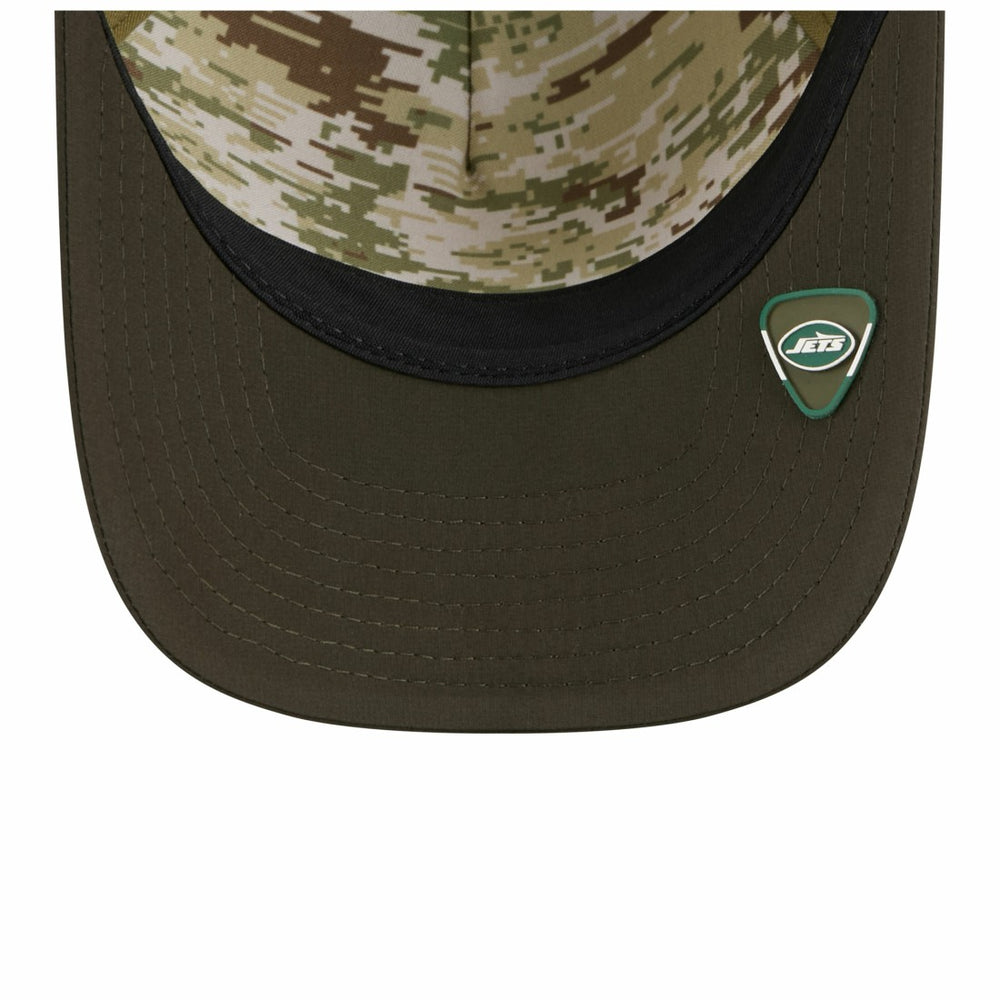 New York Jets New Era Youth 2025 Salute to Service 9FORTY A-Frame Adjustable Hat Green/Dark Green | NFL