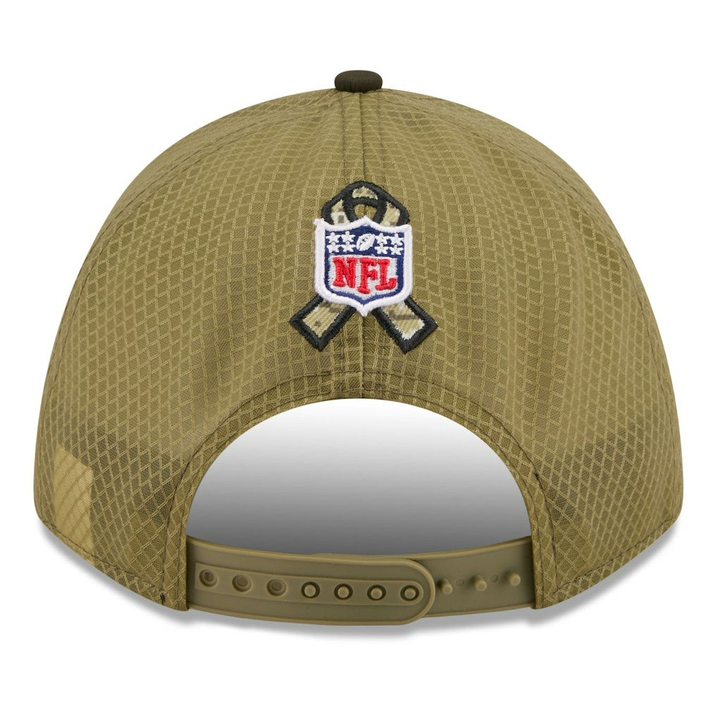 Philadelphia Eagles New Era Youth 2025 Salute to Service 9FORTY A-Frame Adjustable Hat Green/Dark Green | NFL