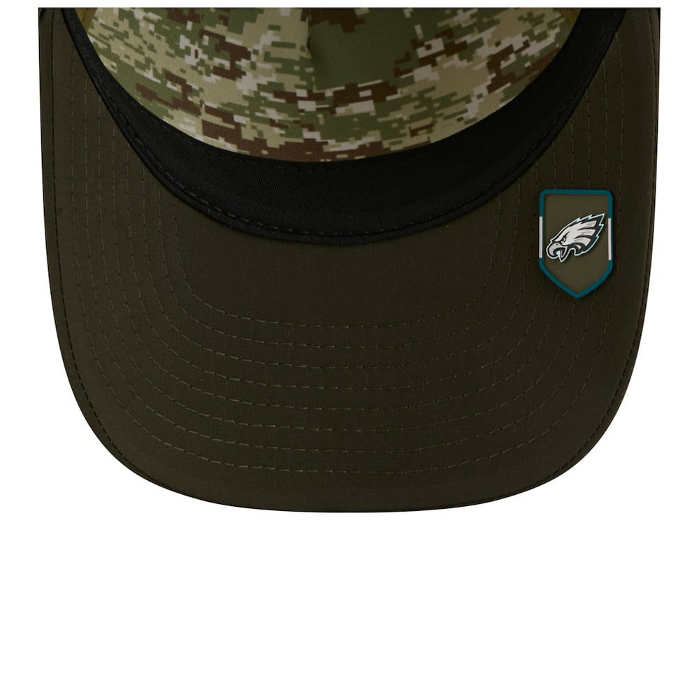 Philadelphia Eagles New Era Youth 2025 Salute to Service 9FORTY A-Frame Adjustable Hat Green/Dark Green | NFL