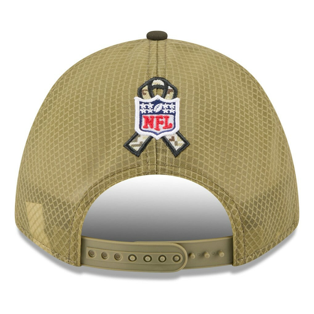Baltimore Ravens New Era Youth 2025 Salute to Service 9FORTY A-Frame Adjustable Hat Green/Dark Green | NFL