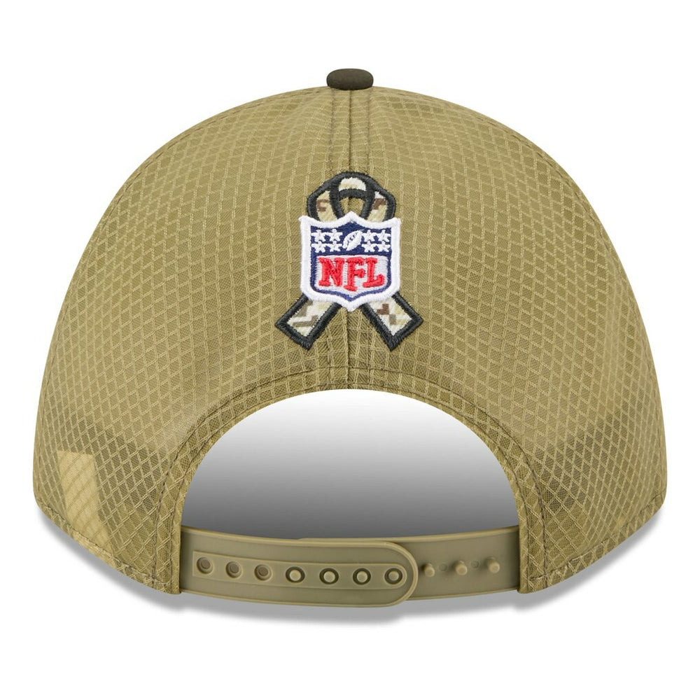 Baltimore Ravens New Era Youth 2025 Salute to Service 9FORTY A-Frame Adjustable Hat Green/Dark Green | NFL