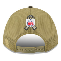 Baltimore Ravens New Era Youth 2025 Salute to Service 9FORTY A-Frame Adjustable Hat Green/Dark Green | NFL