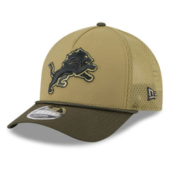 Detroit Lions New Era Youth 2025 Salute to Service 9FORTY A-Frame Adjustable Hat Green/Dark Green | NFL
