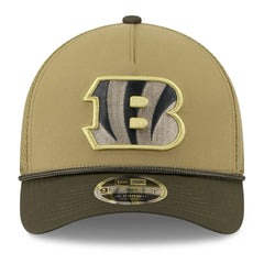 Cincinnati Bengals New Era Youth 2025 Salute to Service 9FORTY A-Frame Adjustable Hat Green/Dark Green | NFL