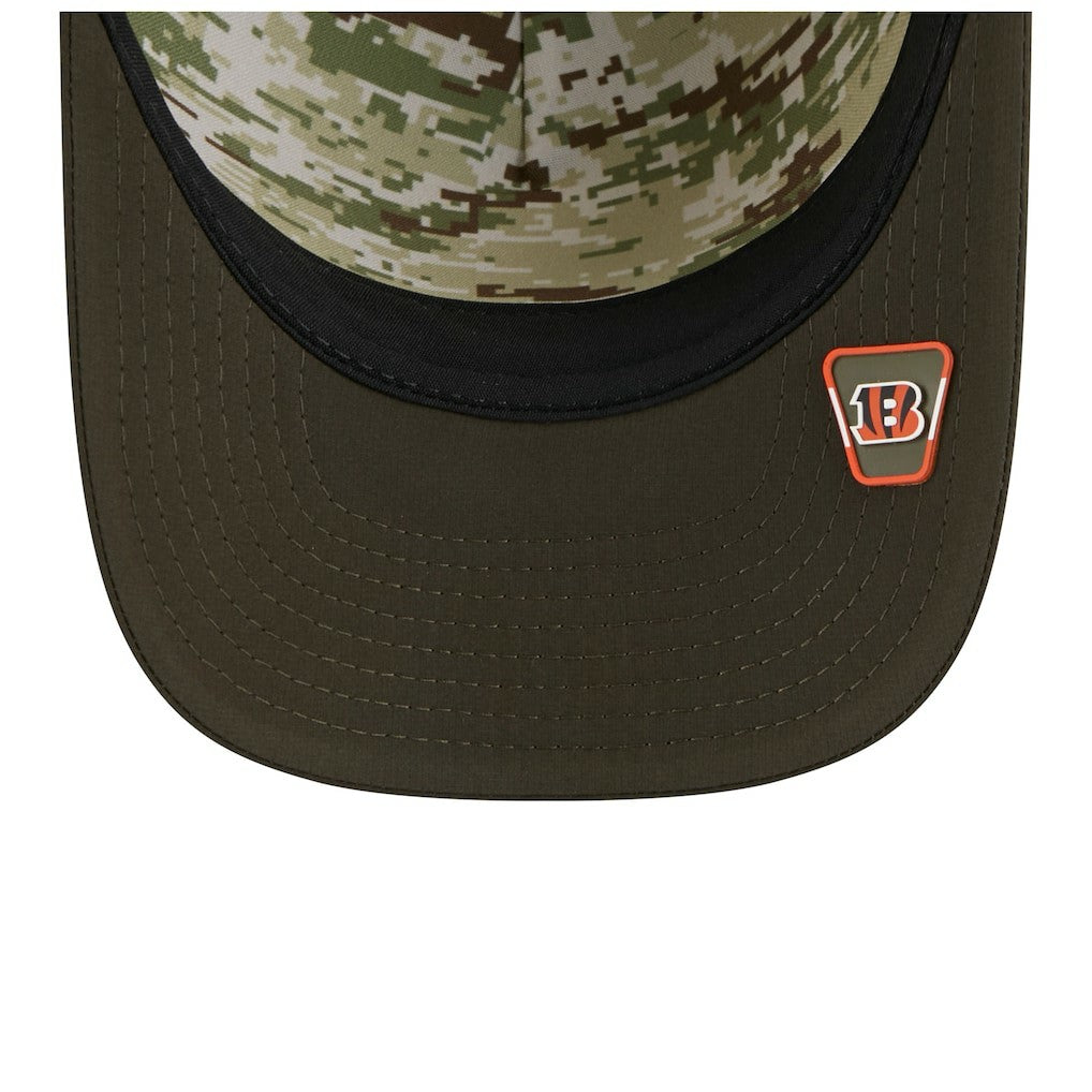 Cincinnati Bengals New Era Youth 2025 Salute to Service 9FORTY A-Frame Adjustable Hat Green/Dark Green | NFL