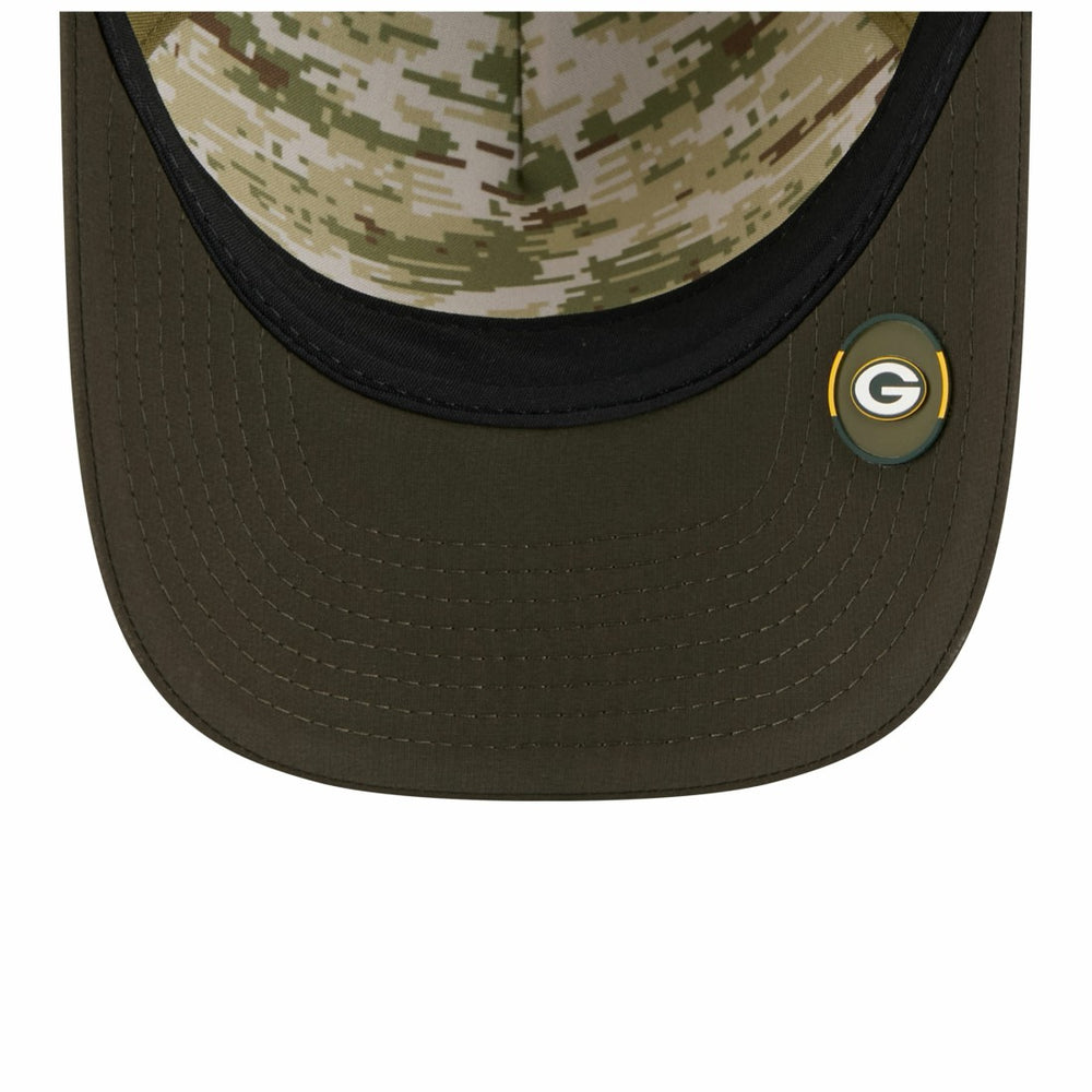 Green Bay Packers New Era Youth 2025 Salute to Service 9FORTY A-Frame Adjustable Hat Green/Dark Green | NFL