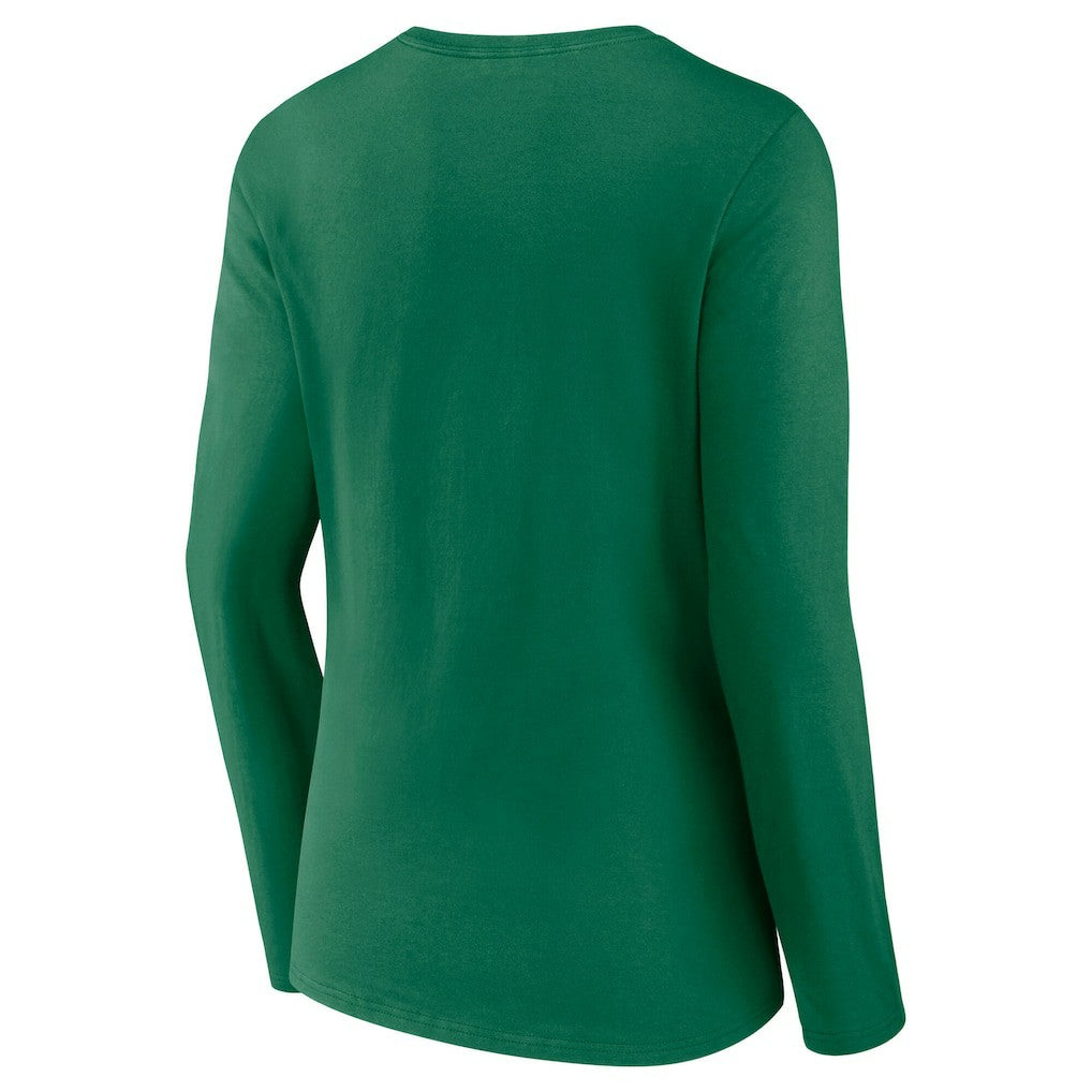 Philadelphia Eagles Women's Super Bowl LIX Champions Retro Logo Long Sleeve V-Neck T-Shirt Kelly Green | Fanatics